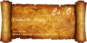 Császár Olga névjegykártya