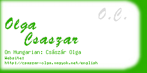 olga csaszar business card