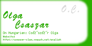 olga csaszar business card